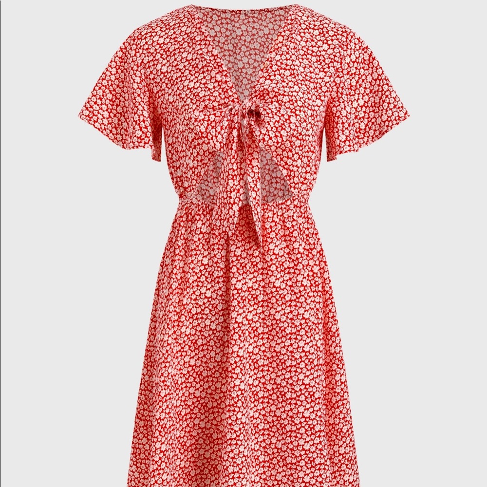 Cider Ditsy Cut Out Mini Dress